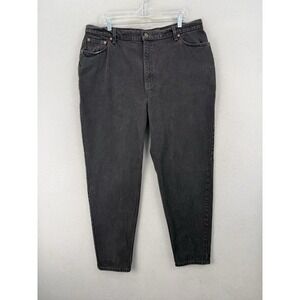 Vintage Levis 522 Jeans Women's Sz 22 Med Black Tapered Fit High Rise USA 90s
